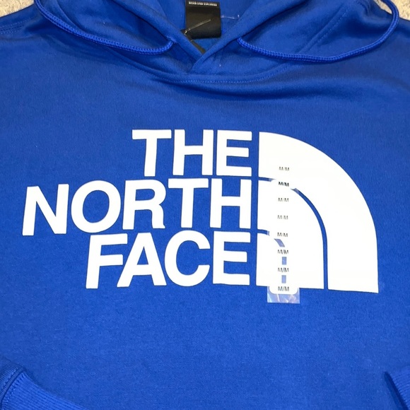 The North Face fleece blue logo sweatshirt hoodie pullover - Picture 3 of 8